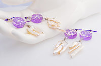 Lavender and White Winter Earrings, copyright Honey from the Bee