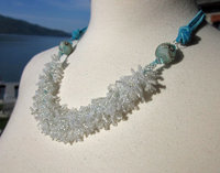 Summer Necklace in blue and white, copyright Honey from the Bee