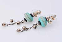 Silver and Aqua Earrings, copyright Honey from the Bee