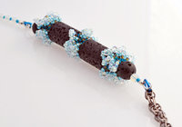 Artisan Bead created from beaded beads and lava stonehttp://honeyfromthebee.indi