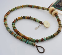 Unusual turquoise cut beads, copyright Honey from the Bee