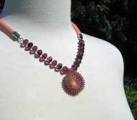 Wine and Roses Artisan Necklace, copyright Honey from the Bee