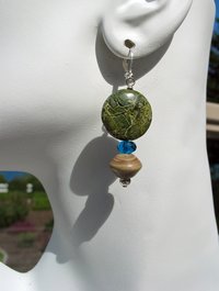 Casual Green Earrings, copyright Honey from the Bee