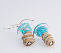 Baby Blue and White Boho Earrings, copyright Honey from the Bee