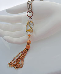 Artisan Glass tassel pendant, copyright Honey from the Bee