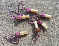 Deep Pink Lampwork Glass Earrings