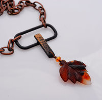 Carved Red Agate Leaf and Vintage Buckle, copyright Honey from the Bee