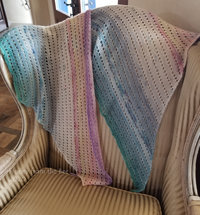 Rainbow lace shawl