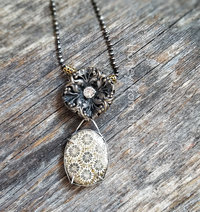Bronze and silver necklace is really a sweet find