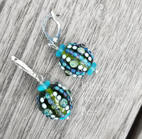 aqua and green earrings