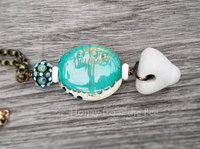 Aqua lampwork pendant