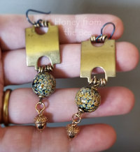 Brass acorn artisan earrings