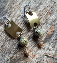 Raku lampwork earrings