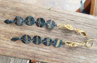Boho style earrings features brass and vermeil