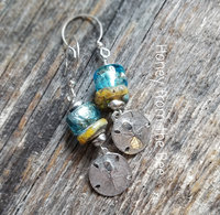 Aqua and silver earrings