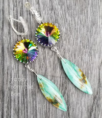 Chrysocolla artisan earrings