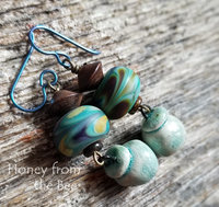 Aqua and brown earrings
