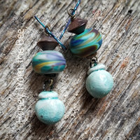 Aqua Lampwork earrings