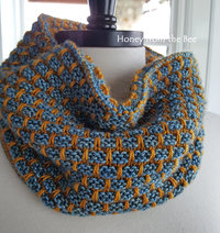 Denim hand knit cowl