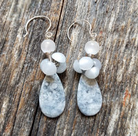 Grey artisan earrings