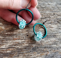 Teal hoop earrings