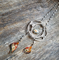 Artisan statement necklace using vintage buckle and lampwork 