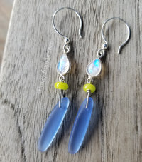 Moonstone and Sea Glass earrings
