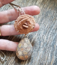 Faded orange and silver necklace