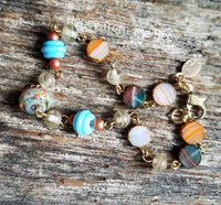 Orange and aqua bracelet