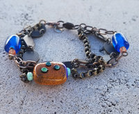 Orange and blue bracelet