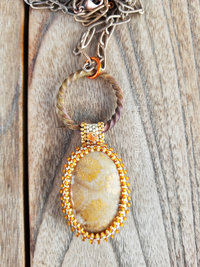 Fossilized Coral Agate pendant