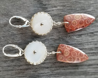 Red and white earrings