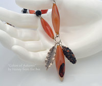 Orange and Black Autumn necklace