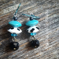 Aqua and black earrings