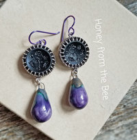 Antique button earrings