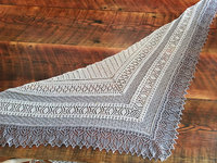 Grey and cream lace shawl