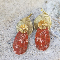 Red and gold earrings