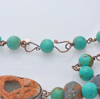 S-clasp on turquoise rosary chain