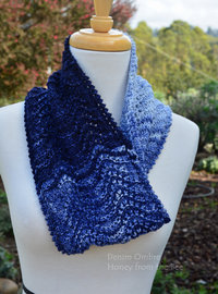 Indigo Blue knitted cowl