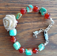 Turquoise and carnelian bracelet