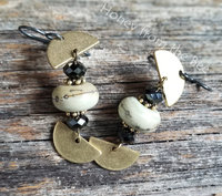 Gold and black dangle earrings