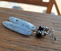 Crystal and Kyanite Drop Earrings