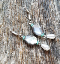 Shell and pearl earrings