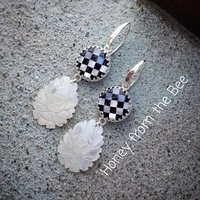 Black and white earrings