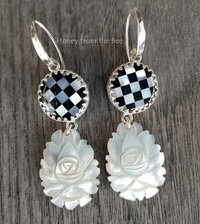 Mother of Pearl Rose earrings