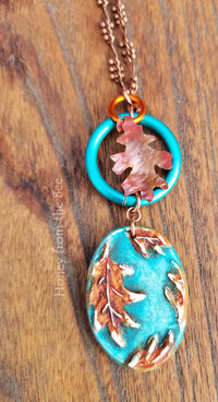 Teal and orange necklace
