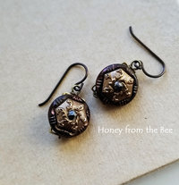 Antique button earrings