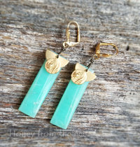 Gold and Celadon earrings