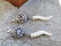 Black and white artisan earrings