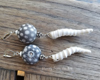 quirky black and white earrings